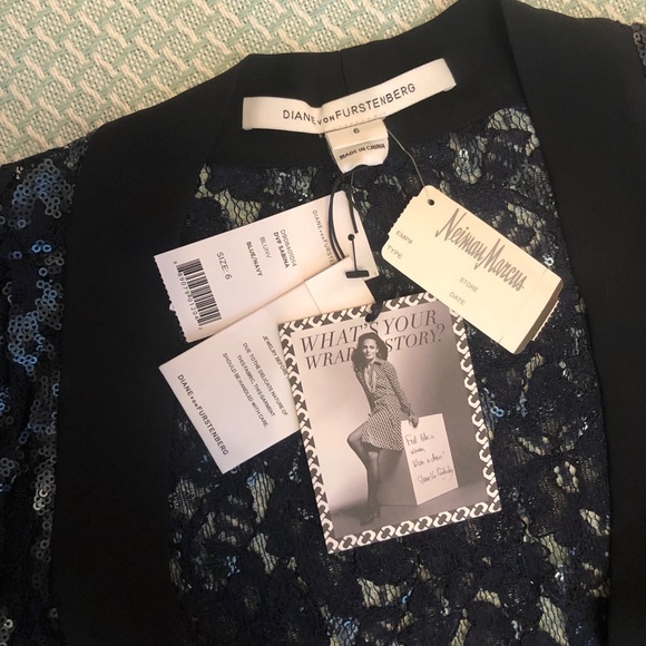 Blue DVF sequin wrap dress - Picture 5 of 8